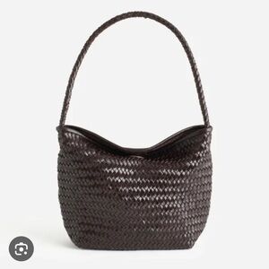 Madewell Handwoven Leather Shoulder Bag in Coffee Bean
